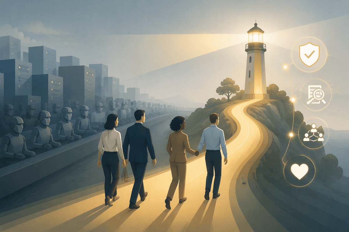 Editorial illustration for Reputation as Competitive Differentiation in The Trust Economy: Why Explainability and Provenance May Become Competitive Assets.