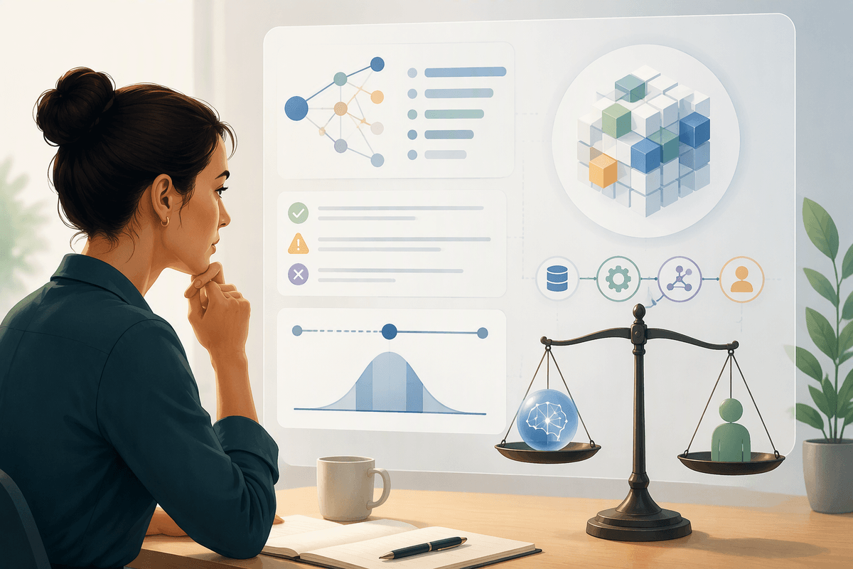 Editorial illustration for Explainability in Practical Use in The Trust Economy: Why Explainability and Provenance May Become Competitive Assets.